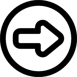 freccia destra in un contorno di cerchio icona