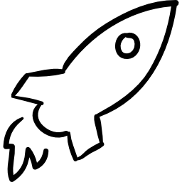 von hand gezeichnete kontur der rakete icon