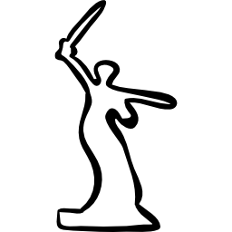 mutter russland skulptur denkmal hand gezeichnete kontur icon