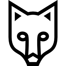 Fox face outlined frontal view icon