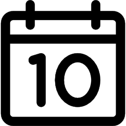 jour 10 sur la page du calendrier Icône