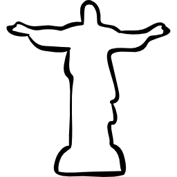 Christ Brazil sculpture hand drawn outline icon