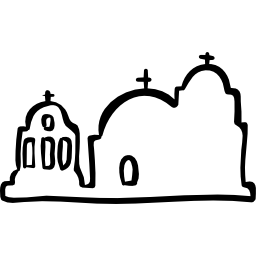 Religious antique buildings outline icon