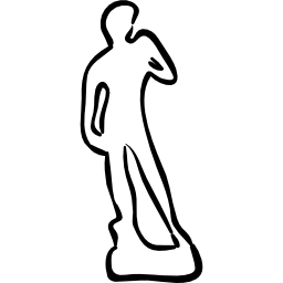 David statue hand drawn outline icon