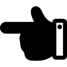 finger zeigt links von der gefüllten handbewegung icon