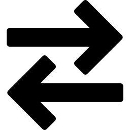 pijlen koppelen aan tegengestelde richtingen icoon