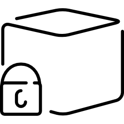 보호 된 박스 패키지 초박형 외곽선 icon