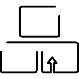 cajas de logística apilan contorno ultradelgado icono