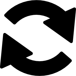 Arrows circle of two rotating in clockwise direction icon