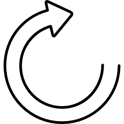 cirkelvormige pijl met de klok mee ultradun geschetst teken icoon