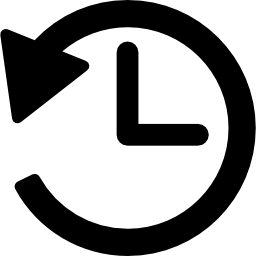 orologio con freccia circolare icona