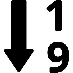 Numeric ascending sort icon