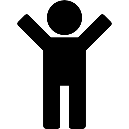 Man silhouette with raised arms icon