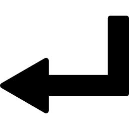 flecha izquierda ángulo roto icono