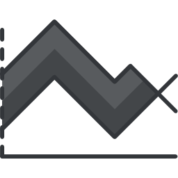 gráfico de área Ícone