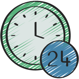 24 hour clock icon