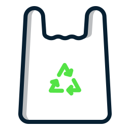 saco de plástico reciclado Ícone