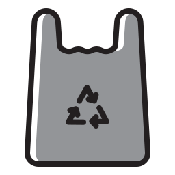 bolsa de plástico reciclada icono