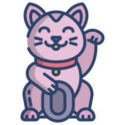 Счастливая кошка иконка