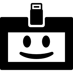 faccina sorridente in un rettangolo icona