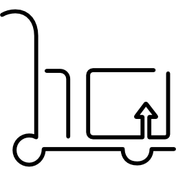 Тележка логистической платформы с ультратонким контуром багажа иконка
