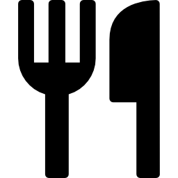 garfo e faca de restaurante Ícone