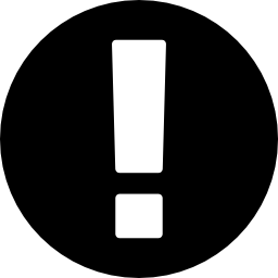 Warning exclamation sign in a circle icon