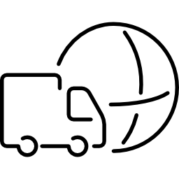rótulo de empresa ultrafina de entrega global de logística icono