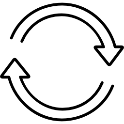 contorno fino das setas circulares no sentido horário Ícone