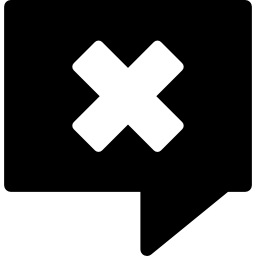 Speech bubble with cross close sign icon