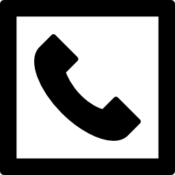 bouton carré d'appel téléphonique Icône