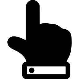 Finger pointing up of filled hand gesture icon