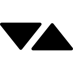 triángulos de flechas apuntando a lados opuestos icono