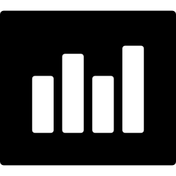 barras de volumen en un rectángulo icono