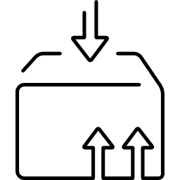 paquete de caja logística contorno ultradelgado icono