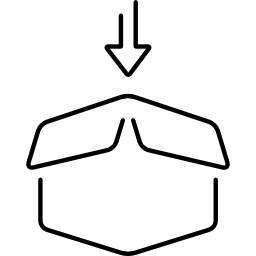 Box open container with arrow pointing in it icon