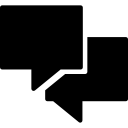 Chat of a couple of filled rectangular speech bubbles icon