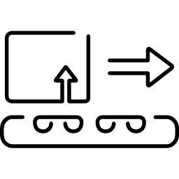 transport von logistikpaketen auf förderband icon