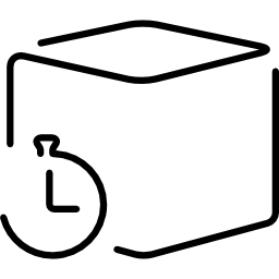 pudełko logistyczne i zegar ultracienkie narzędzia komercyjne ikona