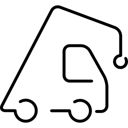 ultracienki zarys ciężarówek z dźwigiem logistycznym ikona