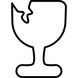 gebroken glas van fragiel logistiek inhoud geschetst teken icoon