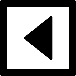 terug driehoekige pijl vierkante knop omtrek icoon