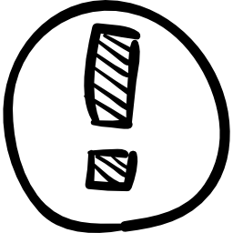 Exclamation in a circle sketch icon