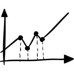 Business stats line graphic sketch icon