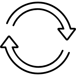 flechas círculo ultradelgado en sentido horario icono