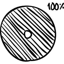 circulaire lader 100 procent geladen schets icoon