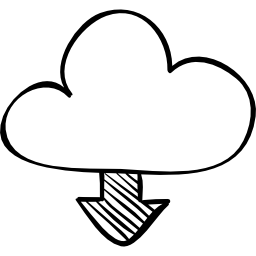 Download from cloud sketch icon