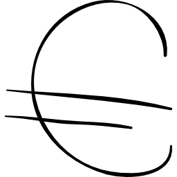 Знак евро набросал иконка