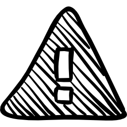Warning triangular sketched sign icon