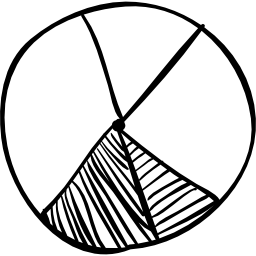 Круговой разделенный графический эскиз иконка